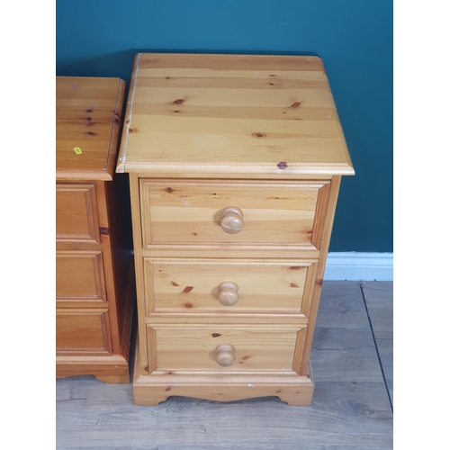 27 - A pair of modern pine three drawer Bedside Chests 2ft 3