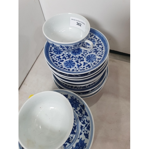 362 - A set of modern Chinese blue and white Cups, Saucers, Dishes, etc