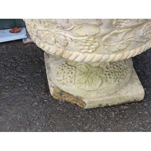 393 - A Pair of Composite stone planters 1ft 1