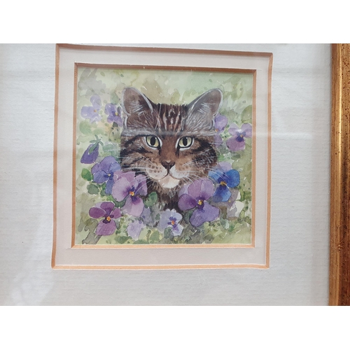 403 - LESLEY HOLMES. Study of a Cat, signed and dated 1996, watercolour; and twelve other paintings and pr... 