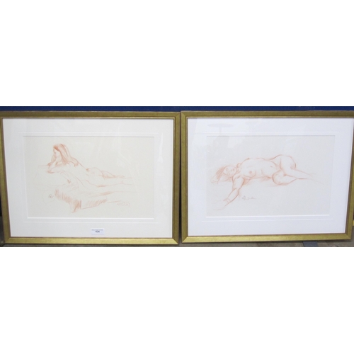 434 - MARK WHITTLE. Nude, and Nude II, signed, red conte crayon, 10½ x 11in; a pair (2)