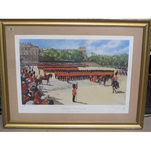 462 - AFTER TERENCE CUNEO. Trooping the Colour, colour print, pl. 18 x 27½in; a colour print after Leslie ... 