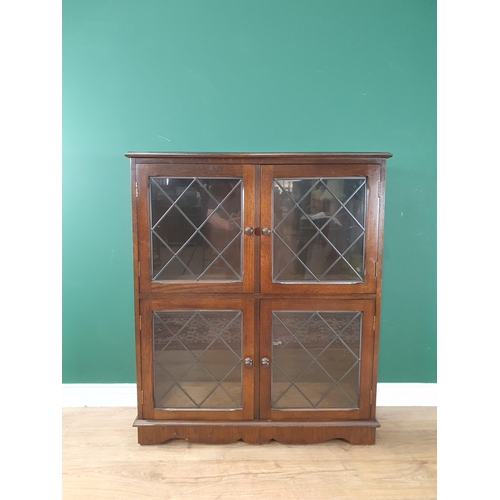 494 - A reproduction glazed oak Bookcase/Display Cabinet, 3ft 7