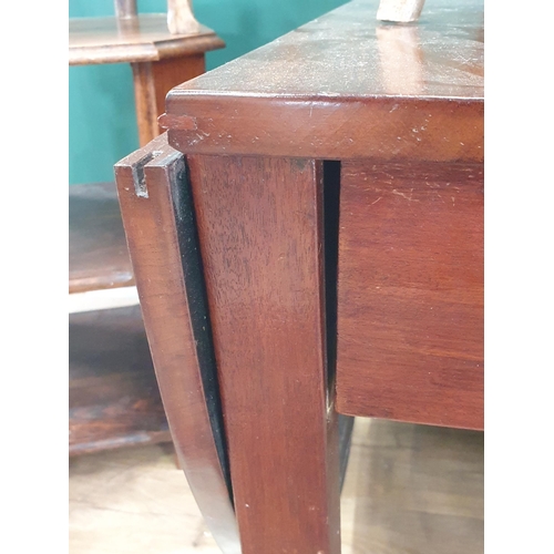 50 - A mahogany Dropleaf Table, an oak Coffee/Book Table, two bentwood Single Chairs, a ladderback Chair ... 