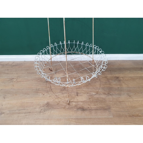 502 - A white painted wirework three tier Garden Planter/Stand, 5ft 5