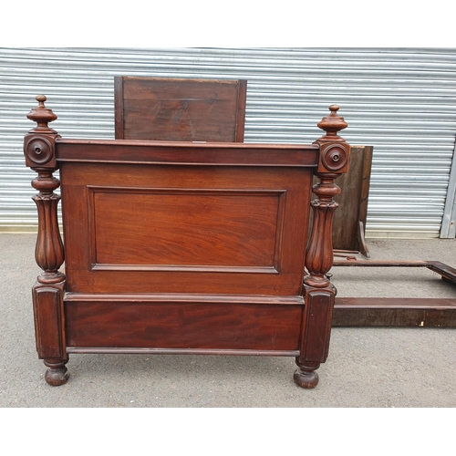 526 - A Victorian mahogany Half Tester Bed, 3ft 6in wide