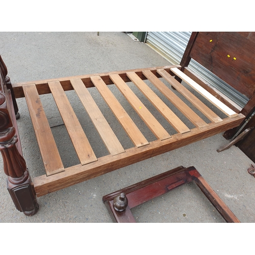 526 - A Victorian mahogany Half Tester Bed, 3ft 6in wide