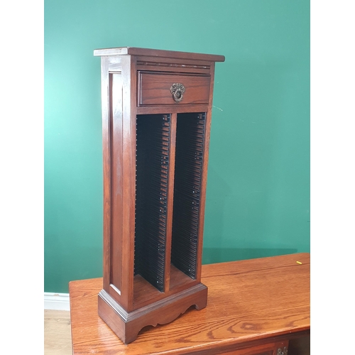 536 - oak veneered  CD Rack, an oak veneered Hi-Fi Cabinet and a Coffee Table (R7)