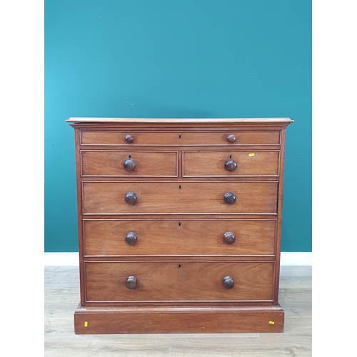 546 - A 19th Century mahogany Chest fitted single shallow drawer above two short and three long graduated ... 