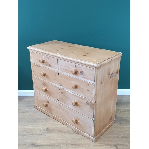 579 - A Pine Chest of two short, three long Drawers, 2ft 11