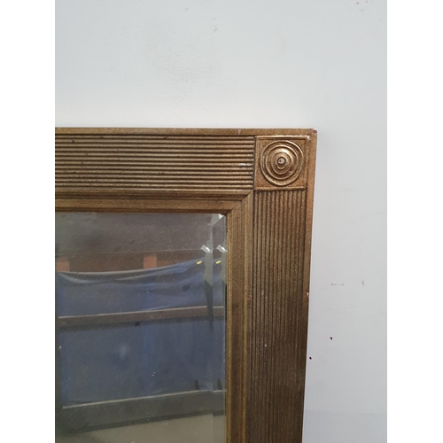 649 - A modern gilt framed Wall Mirror with bevelled plate, 4ft 7