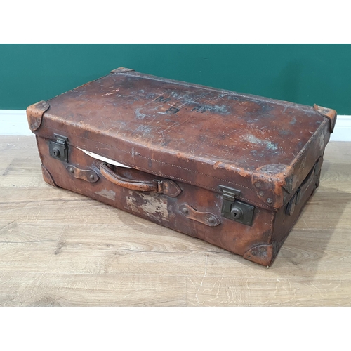 701 - A Vintage Leather Luggage Case with lift out interior tray, 10