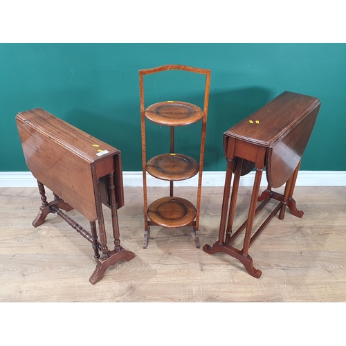 9 - Two Sutherland Tables (One A/F) and a Folding Cake Stand. (R2).