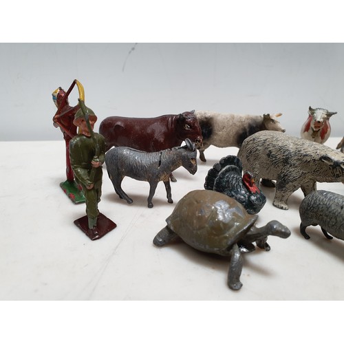 276 - A quantity of Britains and other hollow casts models including Cows, Horses, Bears, Panda etc (R4)