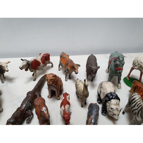 276 - A quantity of Britains and other hollow casts models including Cows, Horses, Bears, Panda etc (R4)