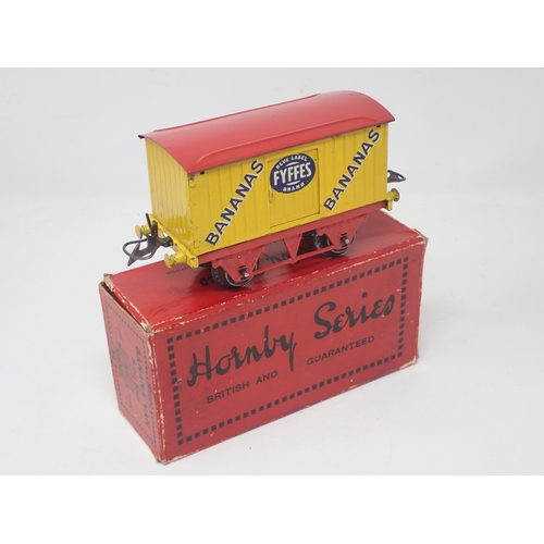 143 - A boxed Hornby 0 gauge 'Fyffes' Banana Van with red roof and chassis