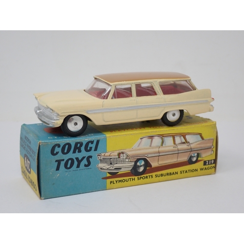 203 - Corgi Toys 219 cream Plymouth Suburban Station Wagon, boxed