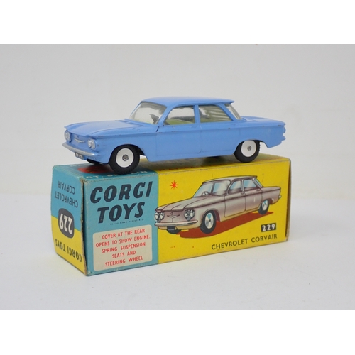 205 - Corgi Toys 229 blue Chevrolet Corvair, boxed