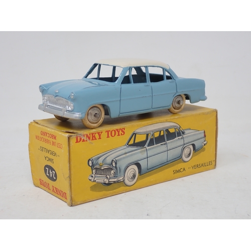 206 - French Dinky Toys 24Z blue Simca Versailles, boxed