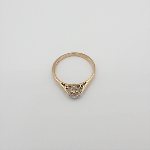 173 - A Diamond single stone Ring claw-set brilliant-cut stone, 0.25cts, in 9ct gold, ring size M