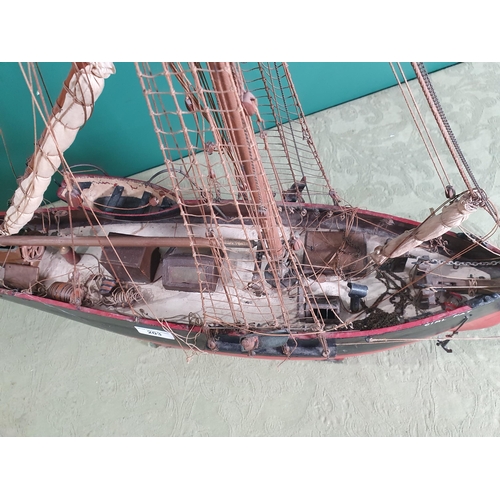 203 - A painted Model of a masted Sailing Vessel 