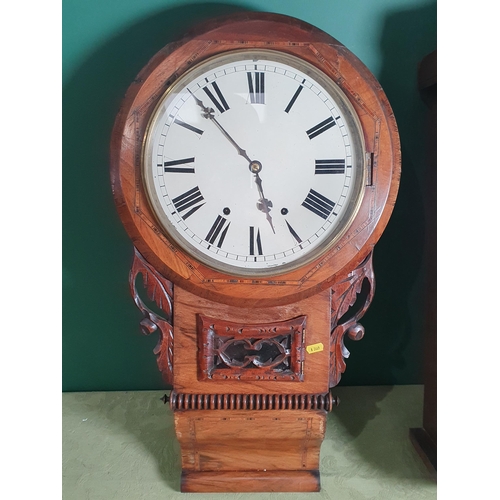 291 - A Victorian walnut and rosewood crossbanded Wall Clock and an oak veneered Wall Clock (R11)