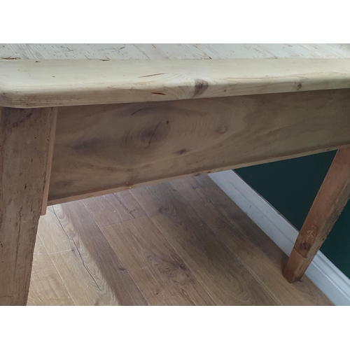 34 - A pine double sided Preparation Table with six fitted drawers on square supports,  (Legs re-tipped a... 