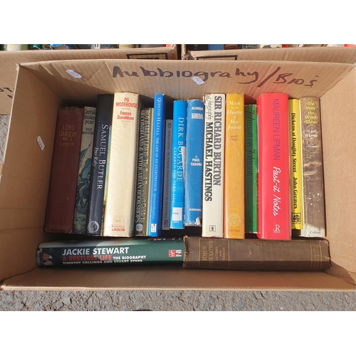 472 - Five boxes of Books including Biography, History, Military, etc. (R5)