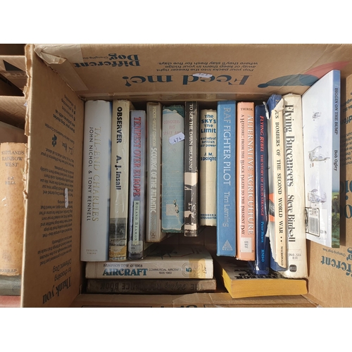 474 - Five boxes of Books including Aviation, Military, Shooting, etc. (R4)