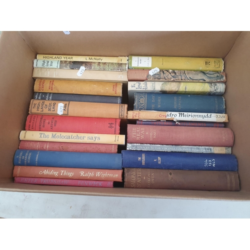 475 - Five boxes of Books including Scotland, History, Novels, etc. (R5)