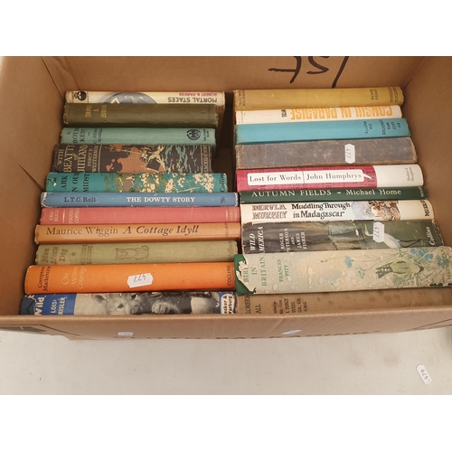 477 - Five boxes of Books including Burns Chronicle, Adventure, Novels, etc. (R5)