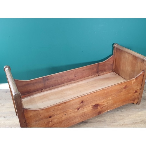 485 - A Childs Sleigh Bed, 5ft 5