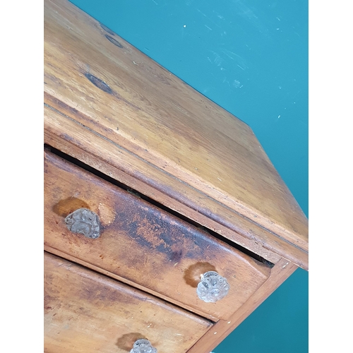 488 - A Victorian pine Dresser Base fitted seven drawers and single cupboard, raised on turned bun feet, 2... 