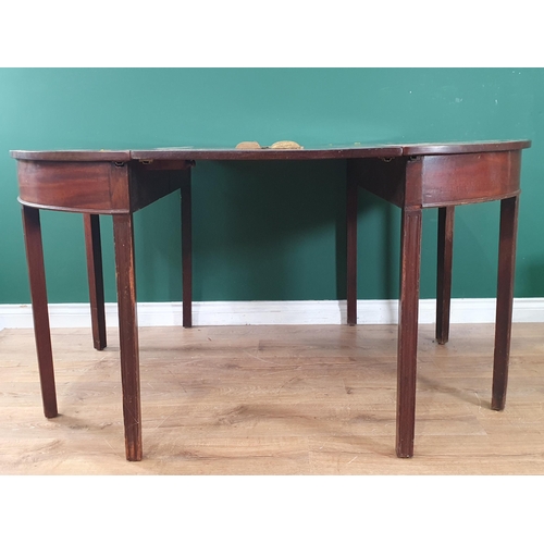 494 - A 19th Century mahogany extending Dining Table with central leaf, raised on moulded squared supports... 