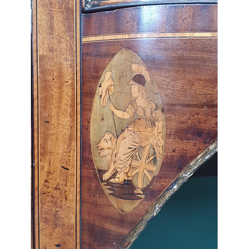 520 - A 19th Century mahogany Serpentine Sideboard with five fitted drawers with two central oval designs ... 