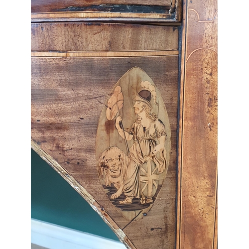 520 - A 19th Century mahogany Serpentine Sideboard with five fitted drawers with two central oval designs ... 