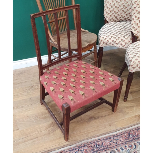 528 - A pair of mahogany framed floral upholstered Single Chairs on carved and turned front supports A/F, ... 