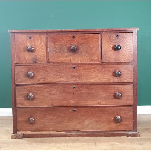 541 - A mahogany Chest of three deep above three long graduated Drawers A/F, 3ft 3