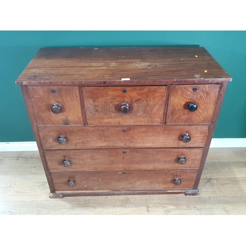 541 - A mahogany Chest of three deep above three long graduated Drawers A/F, 3ft 3