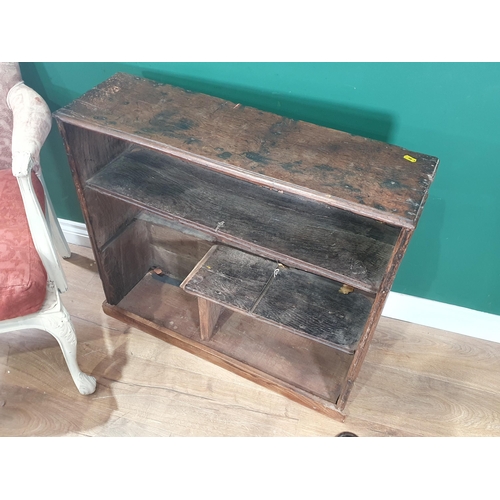 542 - A rustic oak set of Open Shelves, 2ft 5