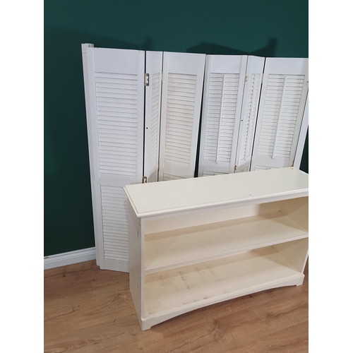 543 - A low white painted open two tier Bookcase, 2ft 7