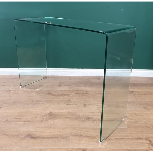 545 - A glass Side Table, 3ft 8in W (R6)