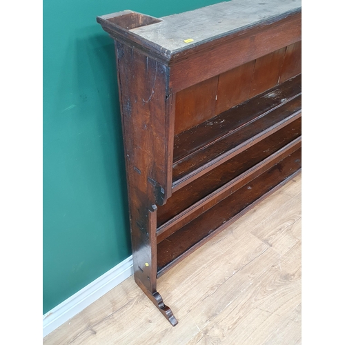 616 - An antique oak Dresser Rack 5ft W x 3ft 8in H (R8)