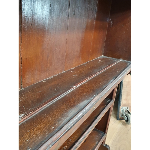 616 - An antique oak Dresser Rack 5ft W x 3ft 8in H (R8)