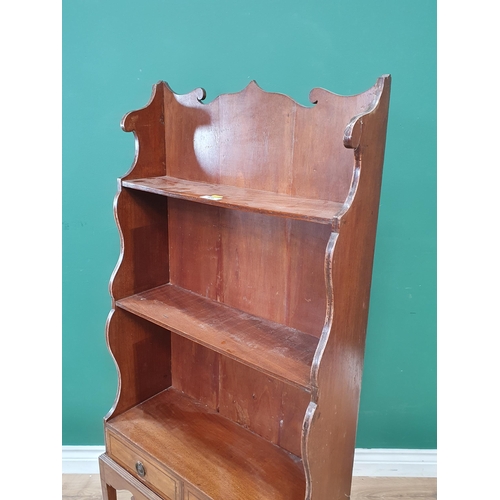 620 - A Georgian style mahogany waterfall Bookcase fitted two drawers 4ft 3in H x 1ft 11in W (R8)