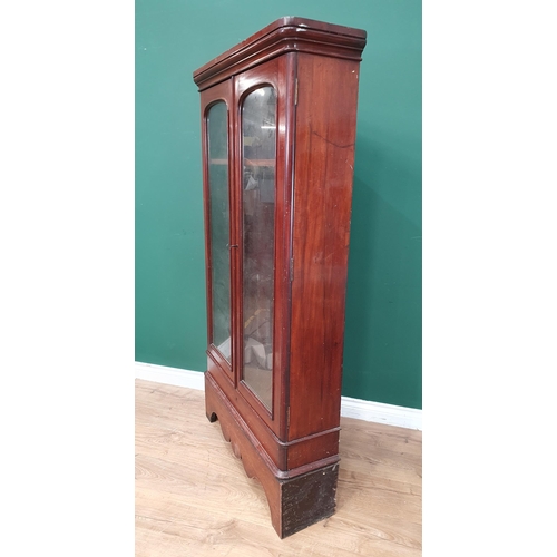 643 - A Victorian mahogany veneered and glazed Bookcase 5ft 3in H x 2ft 10in W (R9)