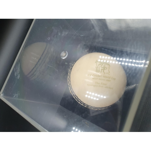 66 - A perspex cased Presentation Cricket Ball inscribed ICC Cricket World Cup, West Indies 2007, The Fin... 