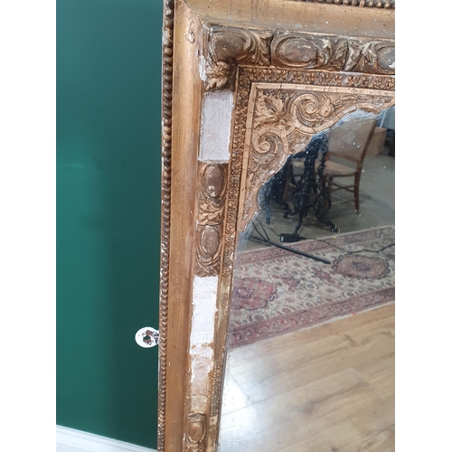 676 - A gilt framed Overmantle Mirror 4ft 3in H x 3ft 3in W A/F (R11)