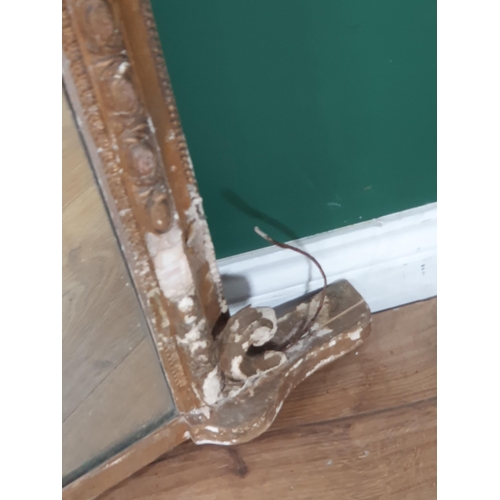 676 - A gilt framed Overmantle Mirror 4ft 3in H x 3ft 3in W A/F (R11)