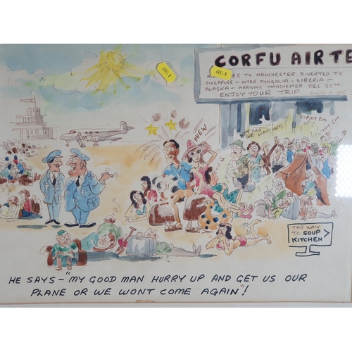 690 - A framed Cartoon Print 